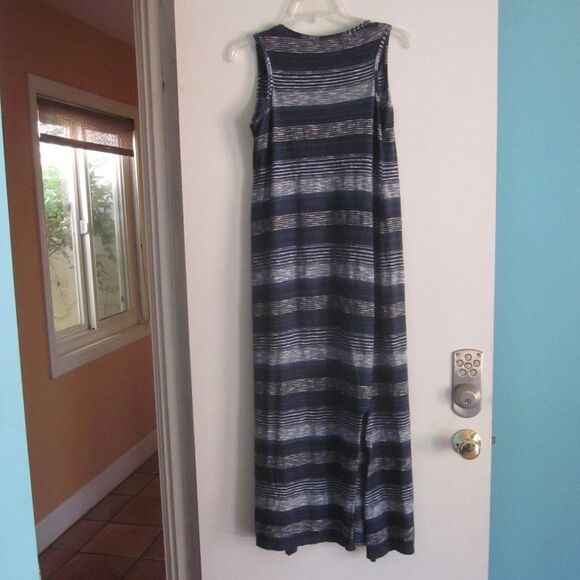 Max Studio Blue Stripe Cotton Summer Maxi Tank Dress Size S Perfect Condition - Picture 11 of 13